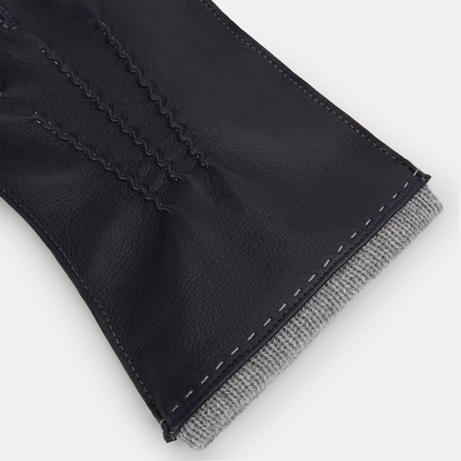 Image 2 of product Navy/Grey Cashmere-Lined Hairsheep Leather Gloves