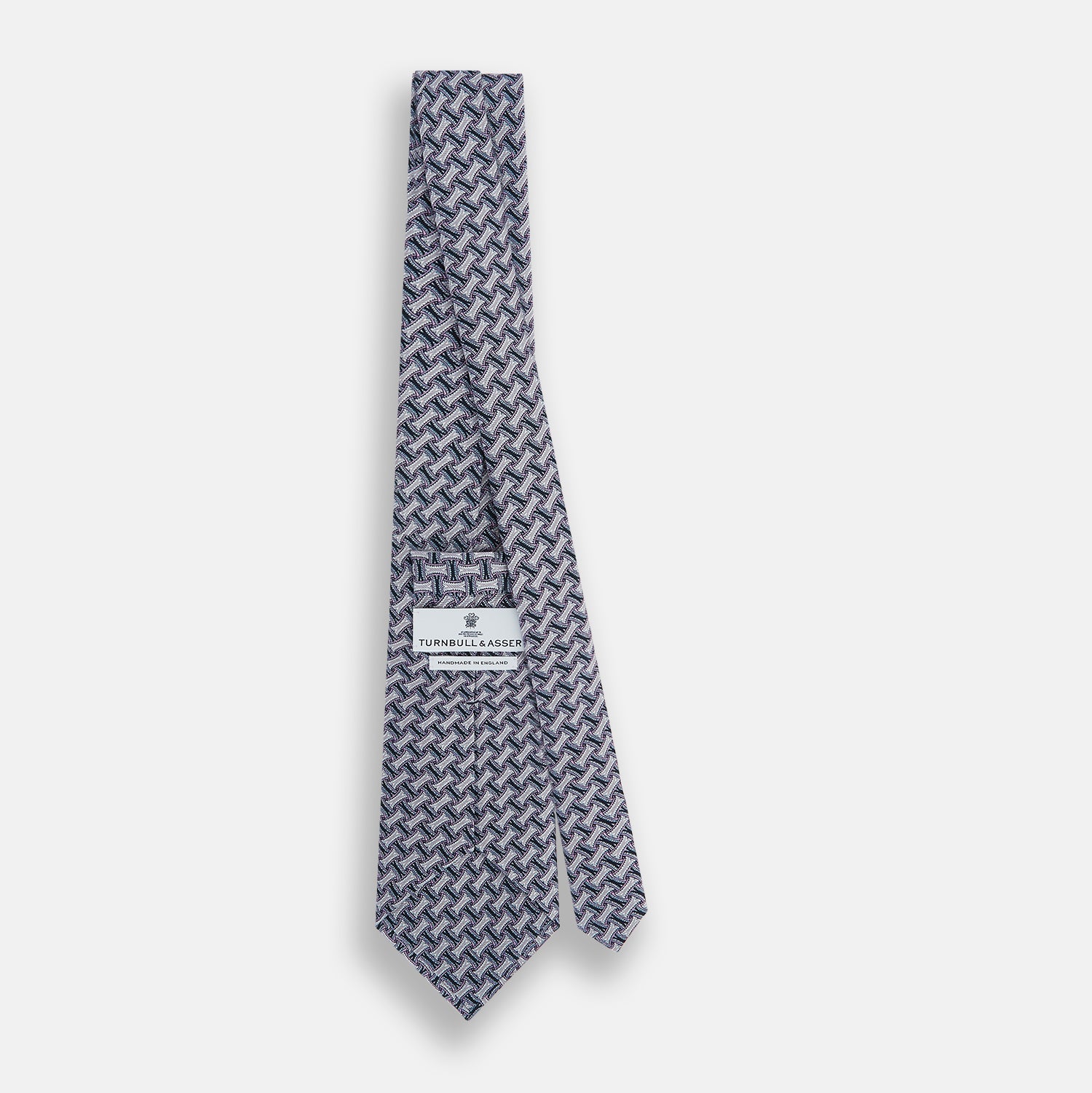 Image 4 of product Navy and Pink Weave Patterned Silk Tie
