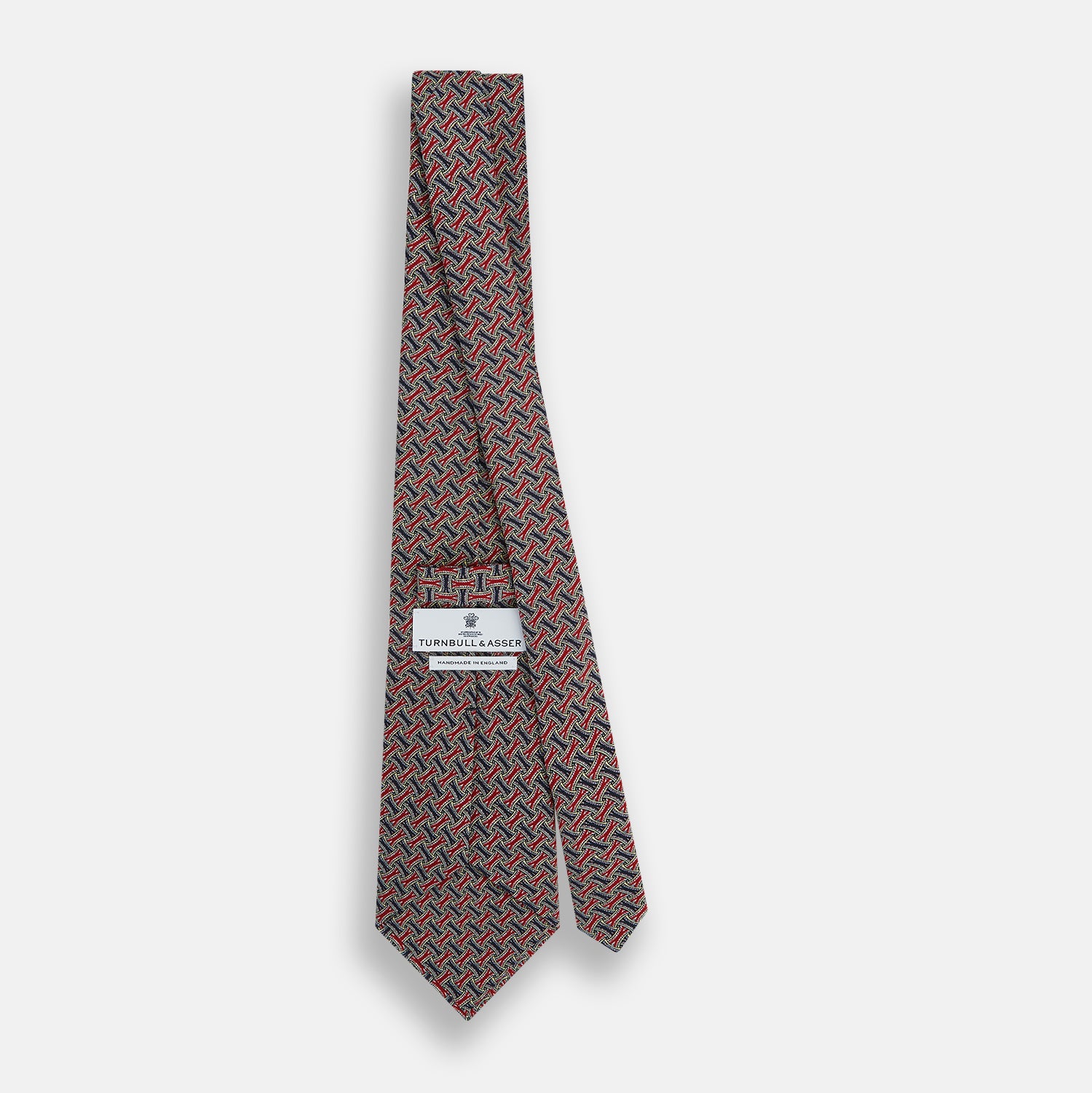 Image 4 of product Red and Navy Weave Patterned Silk Tie