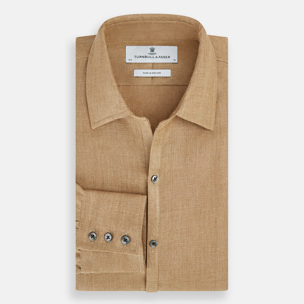 Camel Linen Windsor Shirt